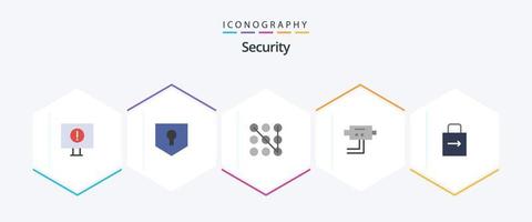 pacote de ícones planos de segurança 25, incluindo segurança. bloco de bloqueio. padronizar. chave. segurança vetor