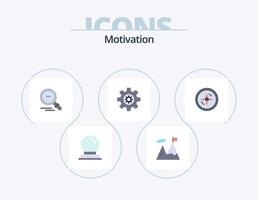 ícone plano de motivação pack 5 design de ícone. . localização. achar. bússola. motivação vetor