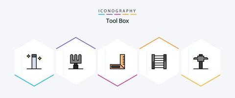 ferramentas 25 pacote de ícones de linha preenchida, incluindo . construção. escolher vetor