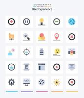 experiência criativa do usuário 25 pacotes de ícones planos, como servidor. arquivos. claro. Internet. mundo vetor