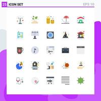 25 ícones criativos sinais modernos e símbolos de elementos de design de vetores editáveis de dinheiro de praia pequena de verão de casa