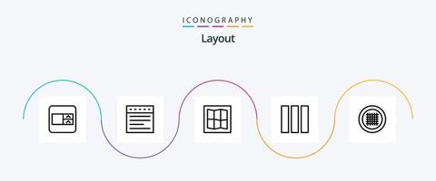 pacote de ícones da linha de layout 5, incluindo . coluna. linha de fluxo. disposição vetor