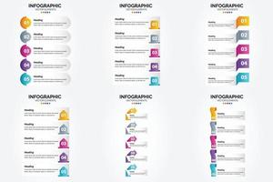 use este conjunto de infográficos de ilustração vetorial para anunciar seu folheto. folheto. ou revista. vetor