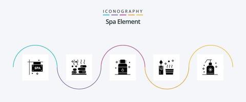 pacote de ícones do elemento spa glyph 5, incluindo limpeza. spa. cabelo. natural. spa vetor