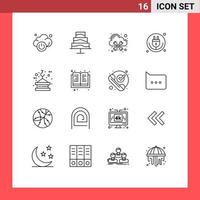16 ícones criativos sinais e símbolos modernos de gerenciamento de guindaste de levantamento wi-fi internet das coisas elementos de design vetorial editáveis vetor