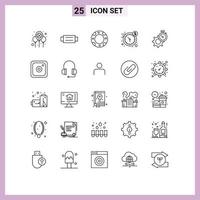 25 ícones criativos, sinais e símbolos modernos de tempo, homem, dinheiro, relógio, elementos de design vetoriais editáveis vetor