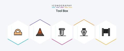 ferramentas 25 pacote de ícones de linha preenchida, incluindo . . parafuso. Ferramentas. ferramenta vetor