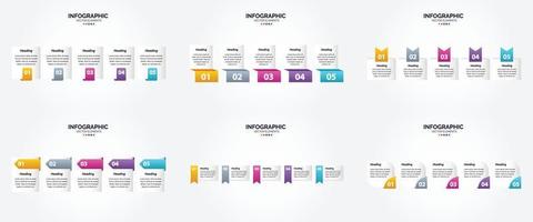 conjunto de design plano de infográficos de ilustração vetorial para folheto publicitário e revista vetor