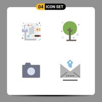 4 ícones planos de vetores temáticos e símbolos editáveis da fazenda de fotos corporativas pequenos elementos de design de vetores editáveis de e-mail