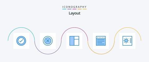 pacote de ícones de layout azul 5, incluindo . local na rede Internet. vetor