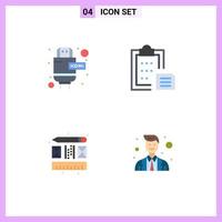 4 ícones criativos, sinais e símbolos modernos de elementos de design de vetores editáveis de oficial de papel de transferência de processo de cabo