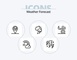 design de ícones do pacote de ícones de linha meteorológica 5. clima. nuvem. quente. clima. chuva vetor