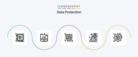 pacote de ícones da linha 5 de proteção de dados, incluindo . configuração. criptografia. segurança. vírus vetor