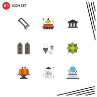 pacote de ícones de vetores de ações de 9 sinais e símbolos de linha para lojas, edifícios de transferência de casas, finanças, elementos de design de vetores editáveis