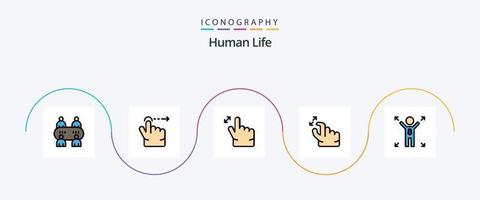 linha humana preenchida com 5 ícones planos, incluindo . oportunidade. ampliação. cara. ampliação vetor