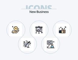 nova linha de negócios cheia de ícones pack 5 design de ícones. relógio . lâmpada. corporativo . seguro . o negócio vetor