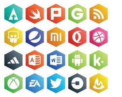 20 pacotes de ícones de mídia social, incluindo ea xbox opera kik word vetor
