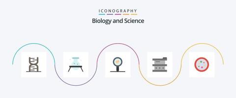 pacote de ícones de 5 planos de biologia, incluindo perigoso. biologia. perigoso. bioquímica. Relatório de laboratório vetor