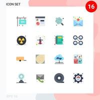 pacote de interface do usuário de 16 cores planas básicas de programação de comunicação radioativa doces favoritos pacote editável de elementos de design de vetores criativos
