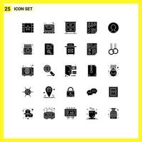 25 ícones criativos sinais modernos e símbolos de elementos de design de vetores editáveis de papel de avatar de interior de usuário de caixa