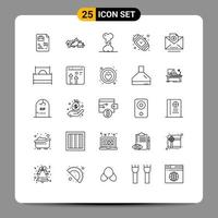 conjunto de 25 sinais de símbolos de ícones de interface do usuário modernos para assistir acessórios de árvore de moda elementos de design de vetor editável humano