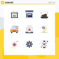 9 interface de usuário pacote de cores planas de sinais e símbolos modernos de barra sem frango desabilitado elementos de design de vetores editáveis torrados