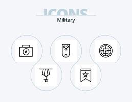 ícone de linha militar pack 5 design de ícone. insígnia. distintivo. Estrela. avião. insígnia vetor