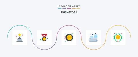 pacote de ícones de 5 planos de basquete, incluindo associação. equipe. Esportes. esporte. basquetebol vetor