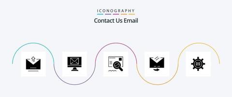 pacote de ícones de glifo 5 de e-mail, incluindo e-mail. configuração. o email. responder. o email vetor