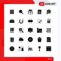 25 ícones criativos, sinais e símbolos modernos do mundo global das finanças da água, elementos de design de vetores editáveis dos namorados
