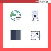 pacote de ícones planos de 4 símbolos universais de elementos de design de vetores editáveis de área de trabalho de aquecedor global de interface de aplicativo