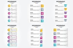 conjunto de design plano de infográficos de ilustração vetorial para folheto publicitário e revista vetor