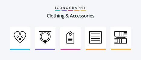pacote de ícones de linha 5 de roupas e acessórios, incluindo etiqueta. roupas. principal. roupas. moda. design de ícones criativos vetor