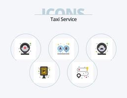 design de ícones do pacote de ícones planos de serviço de táxi 5. localização. andar de. número. rota. destino vetor