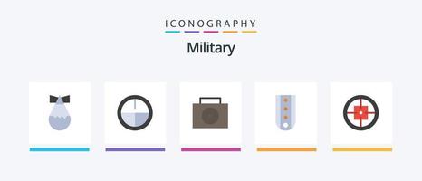 pacote de ícones militar plano 5 incluindo alvo. militares. diamantes. distintivo. listrado. design de ícones criativos vetor