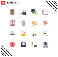 16 ícones criativos sinais modernos e símbolos de economia de amor respondem setas de negócios pacote editável de elementos de design de vetores criativos