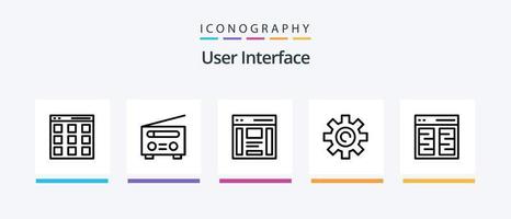 pacote de ícones da linha 5 da interface do usuário, incluindo usuário. interface. do utilizador. engrenagem. do utilizador. design de ícones criativos vetor