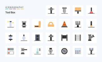 pacote de ícones de cores planas de 25 ferramentas vetor