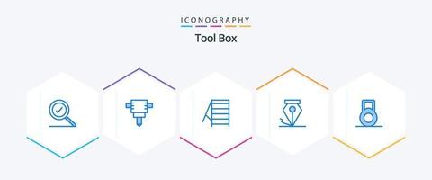 ferramentas 25 pacote de ícones azul incluindo . tinta. vetor