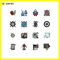 16 ícones criativos, sinais e símbolos modernos de anúncio, homem da web, mapa de destino, elementos de design de vetores criativos editáveis
