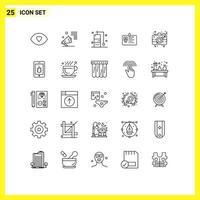 25 ícones criativos sinais modernos e símbolos de identificação de identidade promovem elementos de design de vetor editável de cartão corporativo