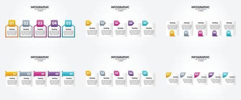 conjunto de design plano de infográficos de ilustração vetorial para folheto publicitário e revista vetor