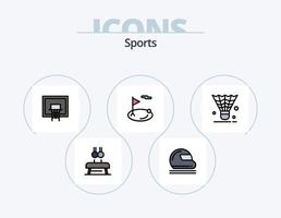 linha esportiva cheia de ícones do pacote 5 design de ícones. Toque. tabela. esporte. piscina. esporte vetor
