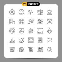 25 ícones criativos sinais modernos e símbolos de direção de ideia de pessoa bulbo elementos de design de vetores antigos editáveis