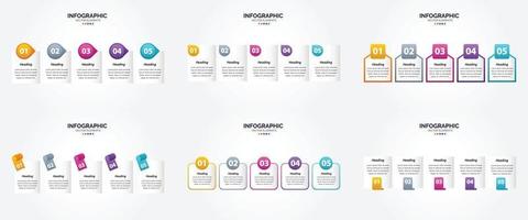 conjunto de design plano de infográficos de ilustração vetorial para folheto publicitário e revista vetor