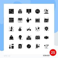 25 ícones criativos, sinais modernos e símbolos de som de volume, música de computador, elementos de design de vetores editáveis de verão