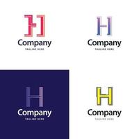 letra h design de pacote de logotipo grande design criativo de logotipos modernos para o seu negócio vetor