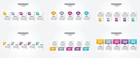 conjunto de design plano de infográficos de ilustração vetorial para folheto publicitário e revista vetor