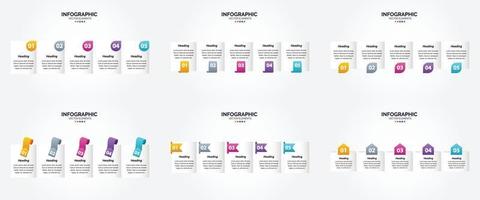 conjunto de design plano de infográficos de ilustração vetorial para folheto publicitário e revista vetor