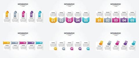 conjunto de design plano de infográficos de ilustração vetorial para folheto publicitário e revista vetor